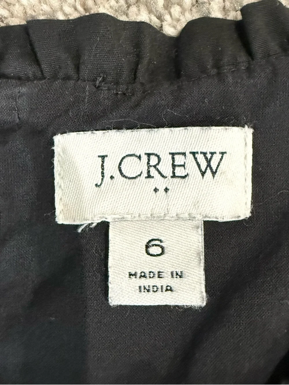 J Crew Black Sleeveless 100% Cotton Tiered Sleeveless Midi Dress Women’s US 6